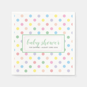 Zachte Pastel Stippen Baby Shower Papier Servet