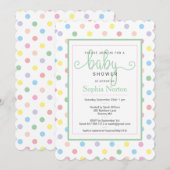Zachte Pastel Stippen Baby Shower Uitnodiging (Voorkant / Achterkant)