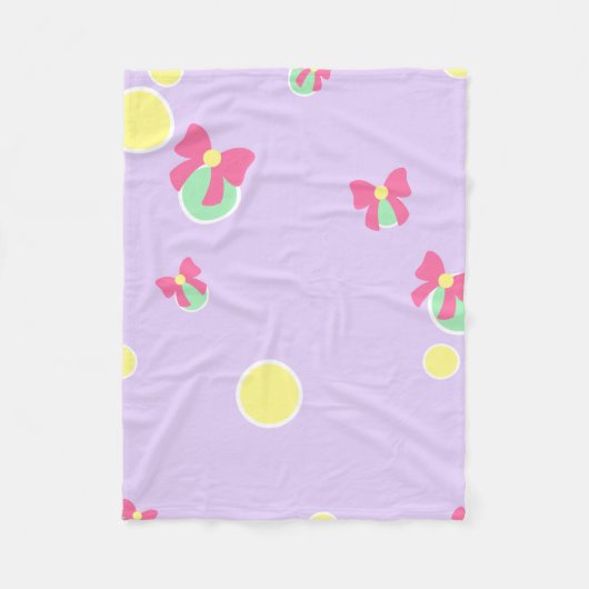 zachte pastel stippen en strikken fleece deken (Voorkant)