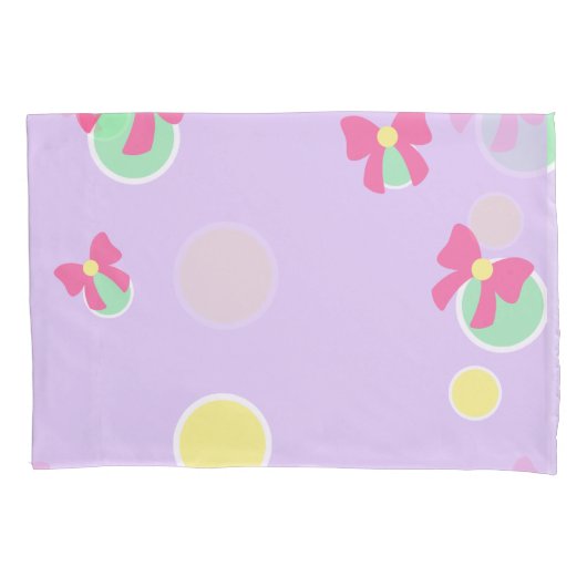 zachte pastel stippen en strikken kussensloop (Voorkant)