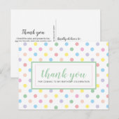 Zachte Pastel Stippen Verjaardagsfeest Dank Je Briefkaart (Voorkant / Achterkant)