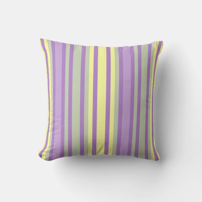 Zachte Pastel Streep Kussen (Voorkant)