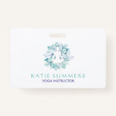 Zachte pastel Succulant Yogie Silhouette Name Badg Badge (Voorkant)