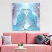 *~* Zachte Pastel Tortelduifjes AP54 Kunst Winter Canvas Afdruk (Insitu (Woonkamer))