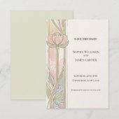 Zachte Pastel Tulp Bewaar de Datum Kaart (Voorkant / Achterkant)