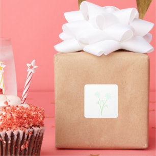 Zachte Pastel Tweeling Madelief Bloem Botanisch Ca Vierkante Sticker