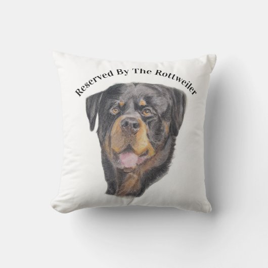 Zachte Pastel van een Rottweiler Worp Kussen (Voorkant)