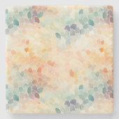 Zachte Pastel Waterverf Abstract Stenen Onderzetter (Voorkant)
