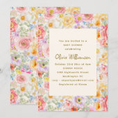 Zachte Pastel Waterverf Bloem Bruids Shower Kaart (Voorkant / Achterkant)