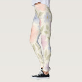 Zachte Pastel Waterverf Bloemen Leggings (Links)