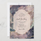 Zachte pastel Waterverf Celestial Galaxy Wedding Kaart (Voorkant)