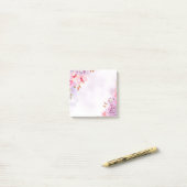 Zachte pastel waterverf floraal post-it® notes (Op bureau)