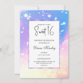 Zachte pastel waterverf foto Sweet 16 Invitation Kaart (Voorkant)