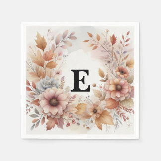 Zachte Pastel Waterverf Herfstbladeren Bloemenkade Servet