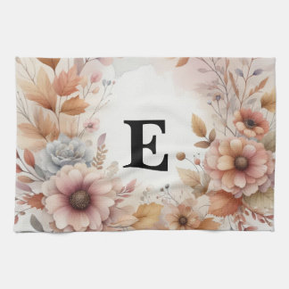 Zachte Pastel Waterverf Herfstbladeren Bloemenkade Theedoek