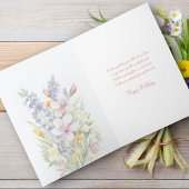 Zachte pastel Waterverf lentebloemen Verjaardag Kaart