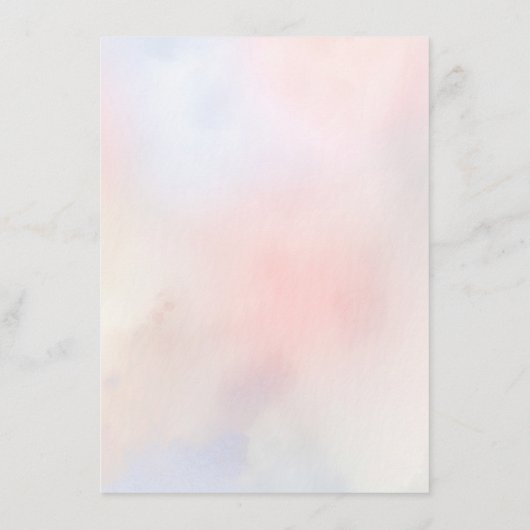 Zachte Pastel Wildbloemen Bruiloft Menu (Achterkant)