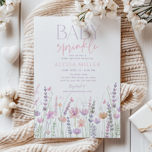 Zachte Pastel Wilde Bloem Baby Sprinkle Kaart