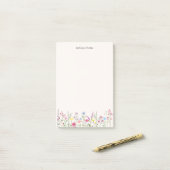 Zachte Pastel Wilde Bloem Gepersonaliseerde Post-i Post-it® Notes (Op bureau)