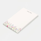 Zachte Pastel Wilde Bloem Gepersonaliseerde Post-i Post-it® Notes (Schuin)
