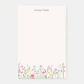 Zachte Pastel Wilde Bloem Gepersonaliseerde Post-i Post-it® Notes (Voorkant)
