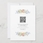 Zachte Pastel Wilde Bloemen Lente QR Code Trouwen Kaart (Achterkant)