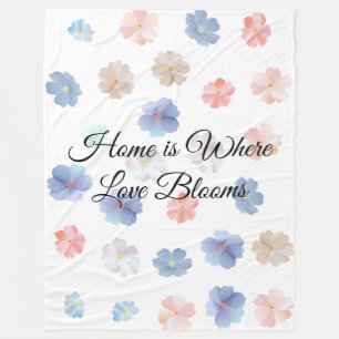 Zachte Pastel Wilde Bloemen Patroon Fleece Deken