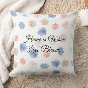 Zachte Pastel Wilde Bloemen Patroon Kussen