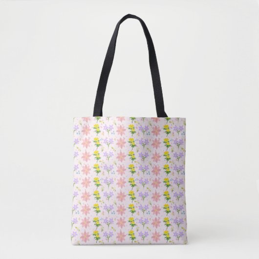  Zachte Pastel Wilde Bloemen Patroon Tas (Voorkant)
