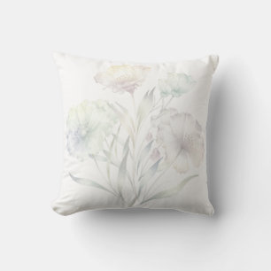 Zachte Pastel Wilde Bloemen Waterverf Gratie Kussen