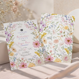 Zachte Pastel Wilde Bloemenwei Afstudeercadeau Kaart