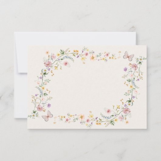 Zachte Pastel Wildflower Tuin Bruiloft RSVP-kaart Kaart (Achterkant)