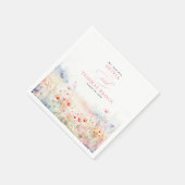 Zachte Pastel Wildflowers Bruiloft Servet (Hoek)