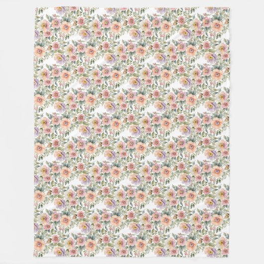 Zachte pastel Windflower Sprays Fleece Deken (Voorkant)
