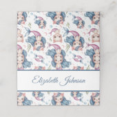 Zachte pastel zeemeermin kitten meisje verjaardag plaatskaartje (Buitenkant ongevouwen)