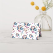 Zachte pastel zeemeermin kitten meisje verjaardag plaatskaartje (Achterkant)