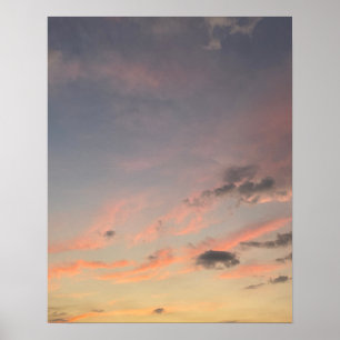 Zachte Pastel Zonsondergang Wolk Kunst Poster Foto