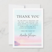 Zachte pastel zonsopgang met vogels begrafenissymp bedankkaart (Voorkant)