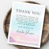 Zachte pastel zonsopgang met vogels begrafenissymp bedankkaart