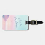 Zachte pastel zonsopgang met vogels scriptnaam bagagelabel (Voorkant horizontaal)
