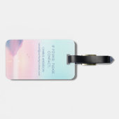 Zachte pastel zonsopgang met vogels scriptnaam bagagelabel (Achterkant horizontaal)