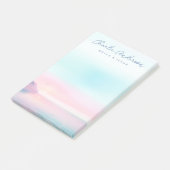 Zachte pastel zonsopgang met vogels scriptnaam post-it® notes (Schuin)