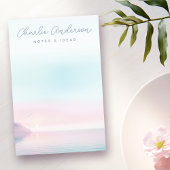 Zachte pastel zonsopgang met vogels scriptnaam post-it® notes