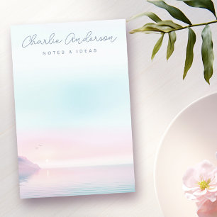 Zachte pastel zonsopgang met vogels scriptnaam post-it® notes