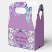 Zachte pastelblauw bloeit Paarse Lila Baby shower Bedankdoosjes (Geopend)