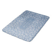 Zachte Pastelblauw & Grijs Witte Bloemige Boho Pat Badmat (Gekanteld)