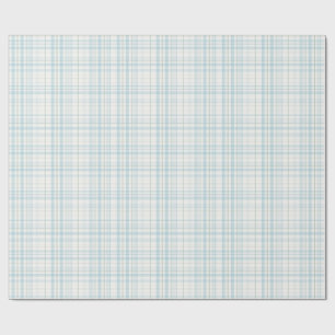Zachte Pastelblauwe Linnen Plaid Cadeaupapier