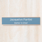 Zachte pastelblauwe vlakte Elegante Moderne Minima Deurbordje (Voorkant)