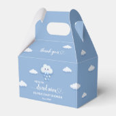 Zachte pastelblauwe wolk 9 jongen baby shower bedankdoosjes (Voorkant Zijde)