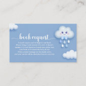 Zachte pastelblauwe wolk negen jongen baby boek aa informatiekaartje (Voorkant)